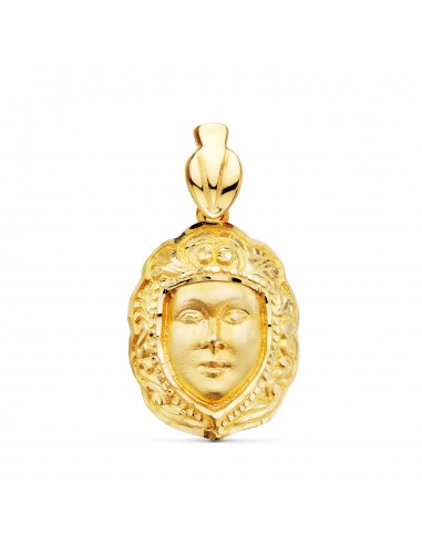 18K COLGANTE ORO AMARILLO ROSTRO VIRGEN DEL ROCIO  26 X 18 MM