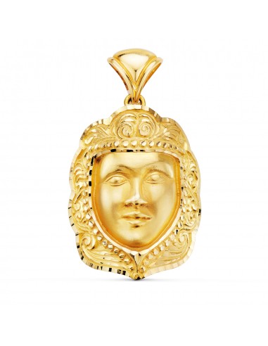 18K COLGANTE ORO AMARILLO ROSTRO VIRGEN DEL ROCIO  35X25 MM