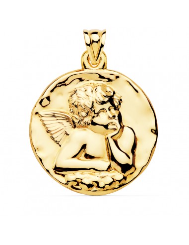 18K MEDALLA ORO AMARILLO ANGEL BURLON BRILLO 40 MM