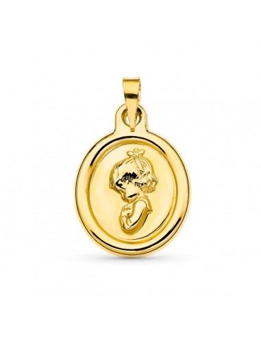 18K MEDALLA ORO AMARILLO VIRGEN NIÑA 22X16 MM