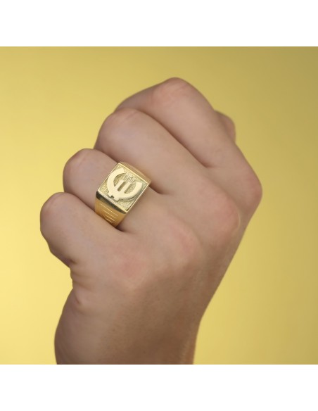 18K SELLO ORO AMARILLO EURO BRILLO 15 X 15 MM