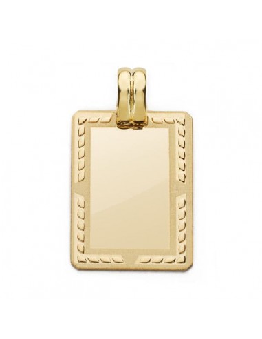 18K PLACA CHAPA ORO AMARILLO RECTANGULAR. 24X17 MM