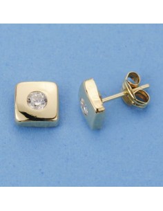 18K PENDIENTES ORO AMARILLO CUADRADOS. 6 X 6 MM.