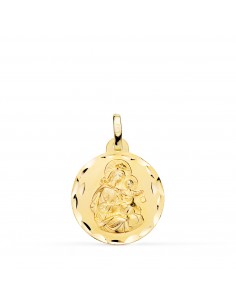 18K MEDALLA ORO AMARILLO VIRGEN DEL CARMEN TALLADA 18 MM