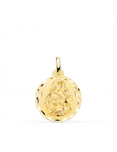 18K MEDALLA ORO AMARILLO VIRGEN DEL CARMEN TALLADA 18 MM