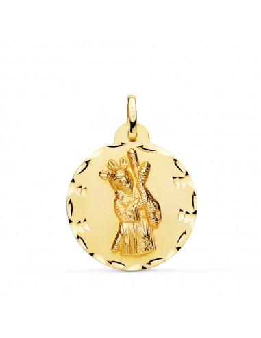 18K MEDALLA ORO AMARILLO GRAN PODER TALLADA 24 MM