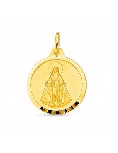 18K MEDALLA ORO AMARILLO VIRGEN MILAGROSA 20 MM