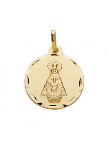18K MEDALLA ORO AMARILLO VIRGEN DE TISCAR TALLADA 22 MM
