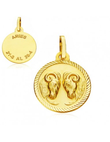 18K HOROSCOPO ORO AMARILLO ARIES 20 MM