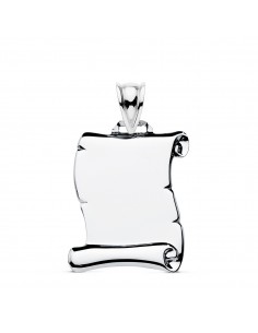 18K PERGAMINO LISO ORO BLANCO 22 X 18 MM