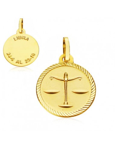 18K HOROSCOPO ORO AMARILLO LIBRA 20 MM