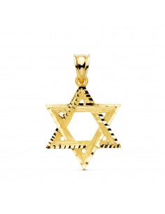 18K COLGANTE ESTRELLA DE DAVID 31 X 25 MM