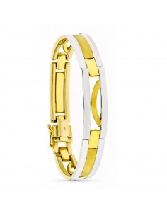 18K PULSERA BICOLOR MATE Y BRILLO. 20.25GR