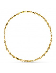 18K GARGANTILLA COLLAR ORO AMARILLO ESLABONES HUECO. 43 CM