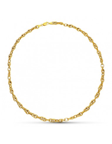 18K GARGANTILLA COLLAR ORO AMARILLO ESLABONES HUECO. 43 CM