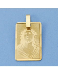 18K CHAPA CRISTO LASER 22 X 14 MM