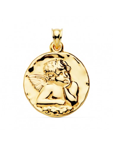 18K MEDALLA ORO AMARILLO ANGEL BURLON BRILLO 35 MM