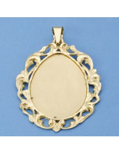 18K CHAPA CERCO OVAL 41 X 34 MM