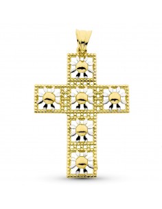 18K CRUZ ORO BICOLOR 45X31 MM