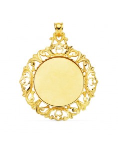 18K CHAPA CERCO REDONDO. 47 X 41 MM