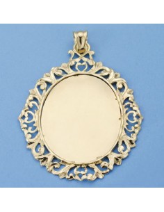 18K CHAPA CERCO OVAL 56 X 45 MM