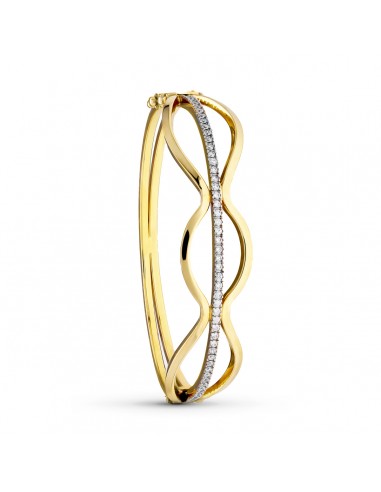 18K PULSERA RIGIDA ORO BICOLOR CIRCONITA