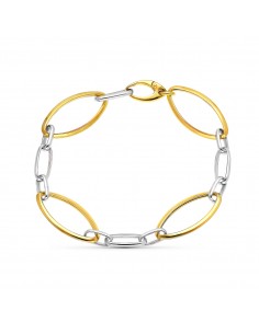 18K PULSERA ORO BICOLOR ESLABONES