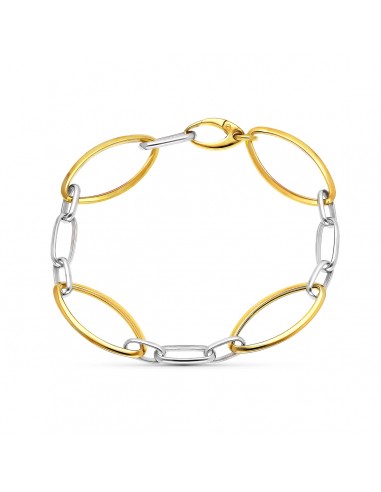 18K PULSERA ORO BICOLOR ESLABONES