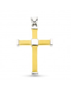 18K CRUZ ORO BICOLOR HUECA BICOLOR 38X24 MM