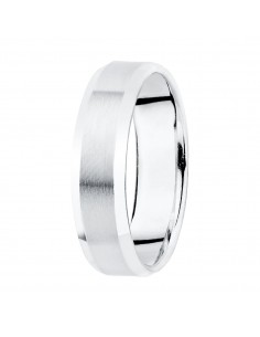 18K ALIANZA ORO BLANCO MATIZADA Y BORDES BRILLO. ANCHO: 5 MM
