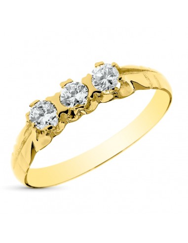 18K SORTIJA TRESILLO ORO AMARILLO CABALLERO CIRCONITA DE 2.5 MM
