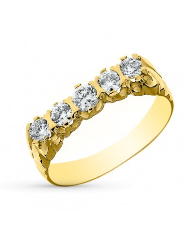 18K SORTIJA QUINTILLO ORO AMARILLO CABALLERO CIRCONITA 4 MM. ANCHO: 4 MM