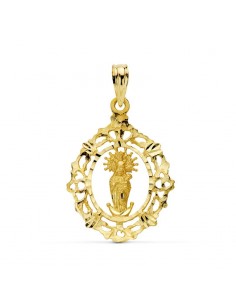 18K MEDALLA ORO AMARILLO VIRGEN DE LA ALMUDENA ORLA 27X20 MM
