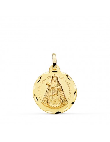 18K MEDALLA ORO AMARILLO NUESTRA SEÑORA DE LA CANDELARIA TALLADA 18 MM