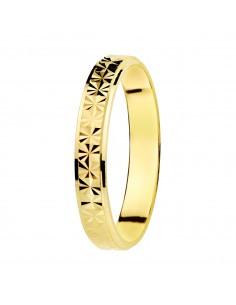 18K ALIANZA ORO AMARILLO DIAMANTADA. 3 MM.