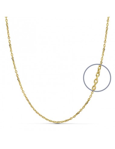 18K CADENA ORO AMARILLO FORZADA 40CM HUECA 1.50 MM