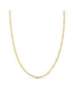 18K CADENA ORO AMARILLO COMBINADA HUECA 3X1. LARGO 50CM ANCHO 2 MM