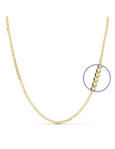 18K CADENA ORO AMARILLO BARBADA MACIZA 2 MM. LARGO: 50 CM