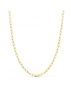 18K CADENA ORO AMARILLO FORZADA TALLADA HUECA LARGO 45CM ANCHO 2.5 MM