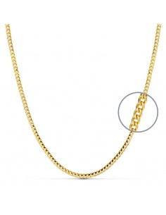 18K CADENA BARBADA ORO AMARILLO MACIZA 2.5 MM 50CM