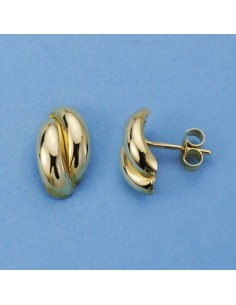 18K PENDIENTES BANDAS LISOS. 13 X 7 MM.
