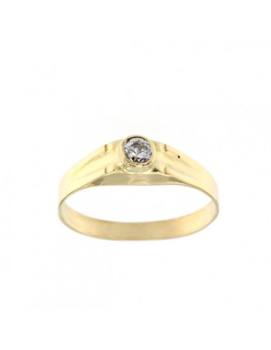18K SOLITARIO PEQUEÑO ORO AMARILLO CIRCONITA. ANCHO: 4 MM