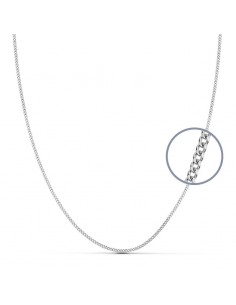 18K CADENA ORO BLANCO BARBADA 1 MM. 45 CM.