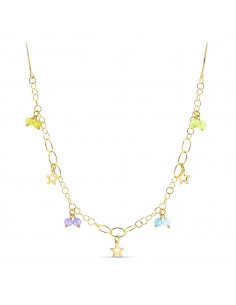 18K GARGANTILLA ORO AMARILLO PIEDRAS COLOR