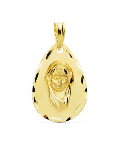 18K MEDALLA ORO AMARILLO VIRGEN NIÑA 21X14 MM