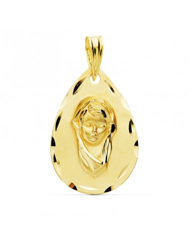 18K MEDALLA ORO AMARILLO VIRGEN NIÑA 21X14 MM