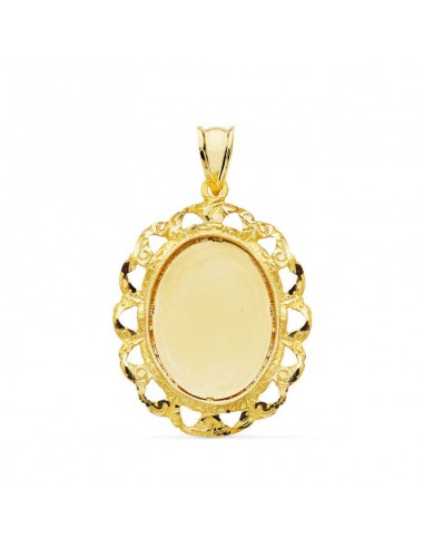 18K PLACA CHAPA CERCO ORO AMARILLO OVAL 32X25 MM