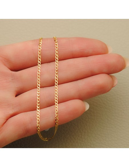 18K CADENA ORO AMARILLO BARBADA MACIZA. LARGO: 60 CM - ANCHO: 1,5 MM