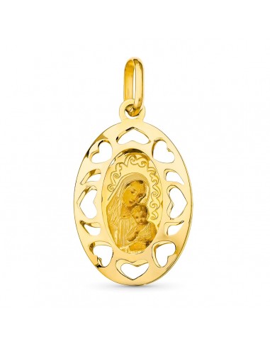 18K MEDALLA ORO AMARILLO ESMALTE 26X16 MM
