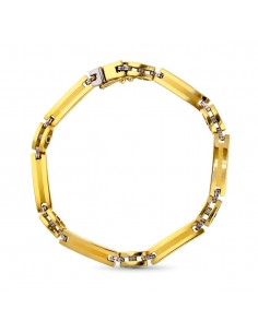 18K PULSERA ORO BICOLOR MOTIVOS HUECOS ANCHO: 5MM. LARGO: 20 5 CM